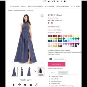 Azazie bridesmaid dress - floor length gown
